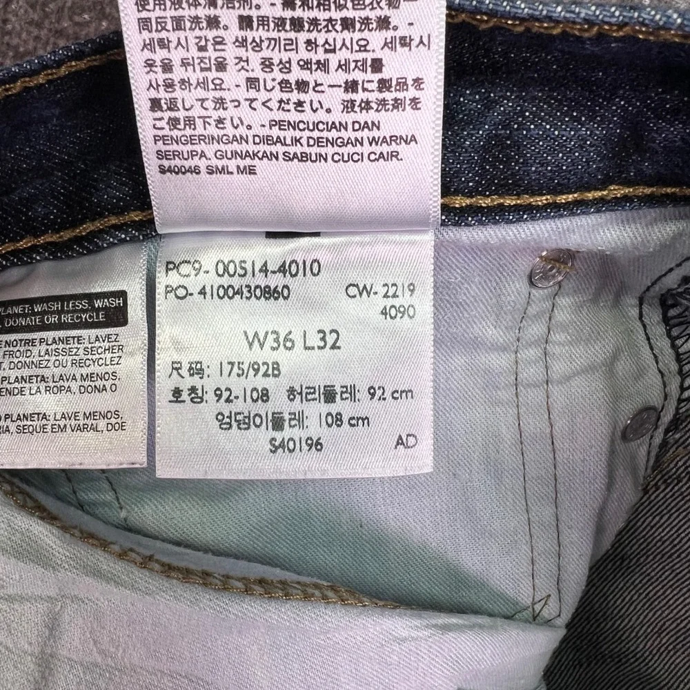 Levis 514 Jeans Mens 37x31 Dark Wash Blue Classic Casual Straight Denim Tag36x32